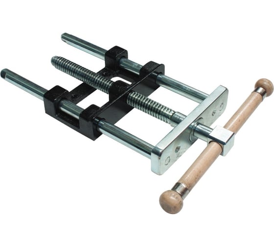 Изображение товара Зажим для столярных верстаков KANCA с направляющими и деревянной ручкой 230 мм, 60211010003