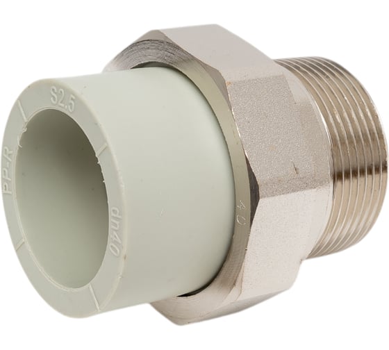 Изображение товара Муфта комбинированная разъёмная Damento наружная резьба, 40х1 1/2", серый 996080