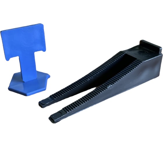 Изображение товара СВП в ведре Зажим Флажок 2 мм синий 250 шт + Клин 250 шт ACCURATE 340806