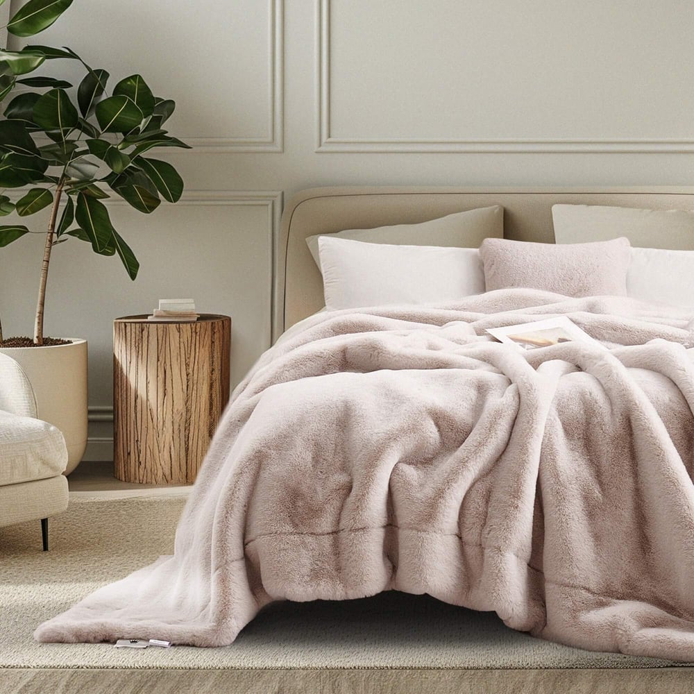 Изображение товара Плед Хексхэм Евро искусственный мех 210x230 см пломбир комфорт тепло уют