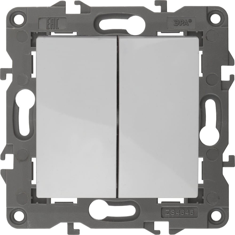 Изображение товара Переключатель ЭРА Elegance 14-1112-01 двойной белый IP20 10А