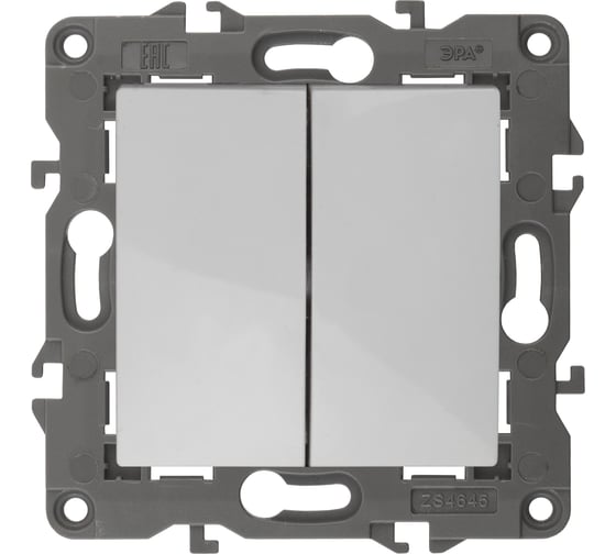 Изображение товара Переключатель ЭРА Elegance 14-1112-01 перекрстный двойной, 10АХ250В, белый Б0065325