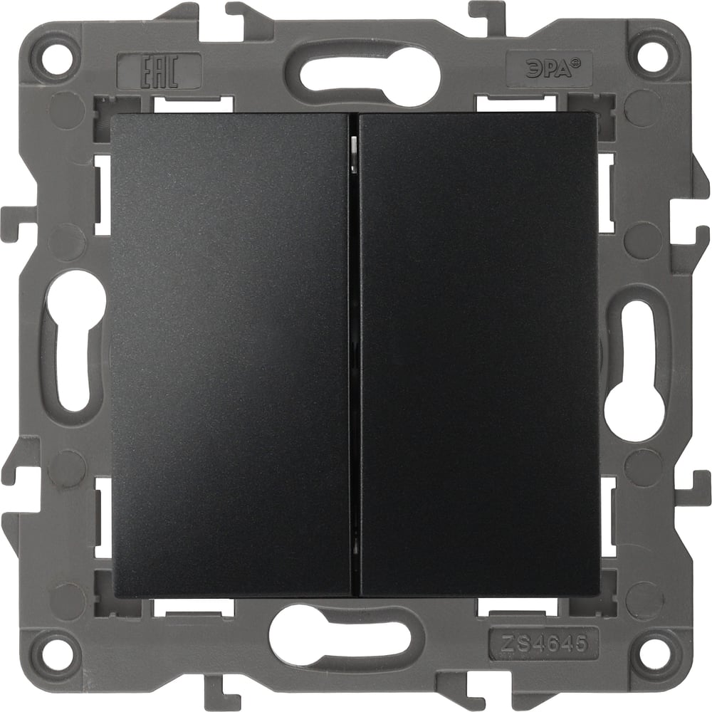 Изображение товара Переключатель ЭРА Elegance 14-1112-05 перекрстный двойной, 10АХ250В, антрацит Б0065302