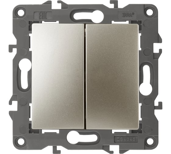 Изображение товара Переключатель ЭРА Elegance 14-1112-04 перекрстный двойной, 10АХ250В, шампань Б0065307