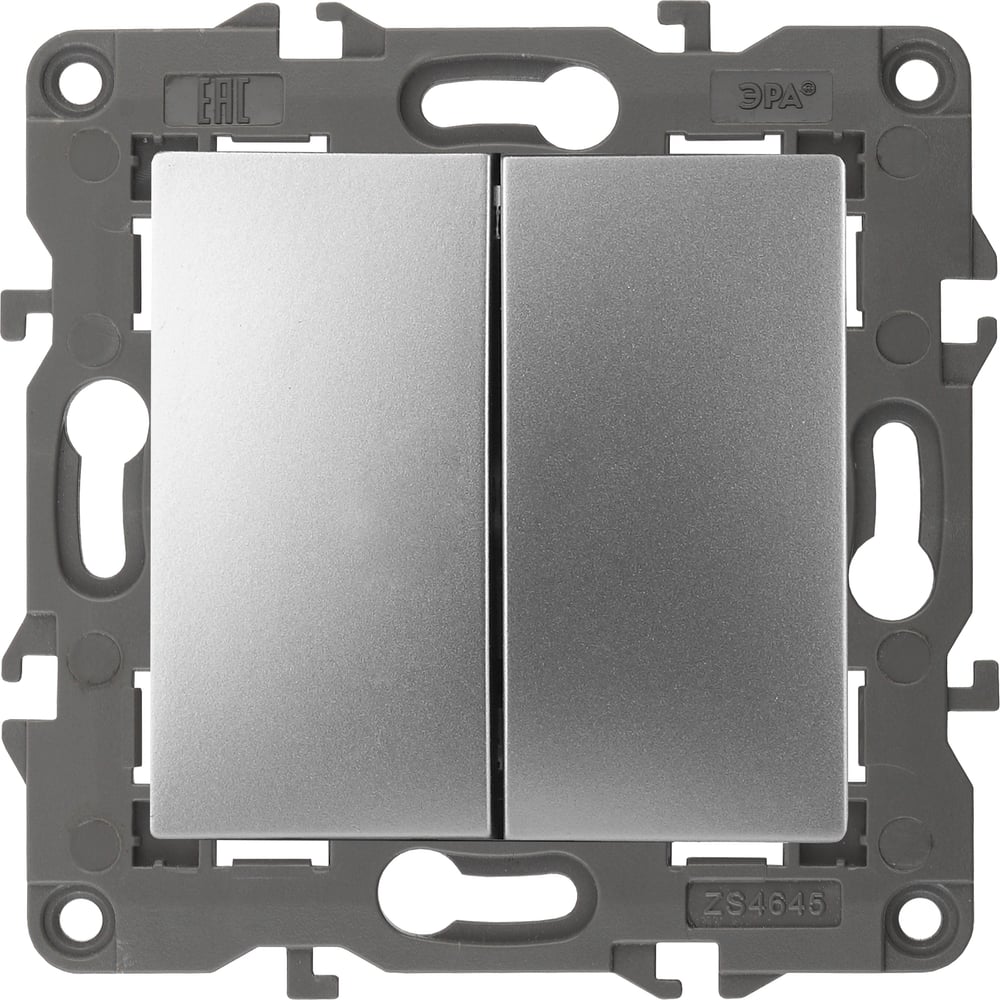 Изображение товара Переключатель ЭРА Elegance 14-1112-03 перекрстный двойной, 10АХ250В, алюминий Б0065277