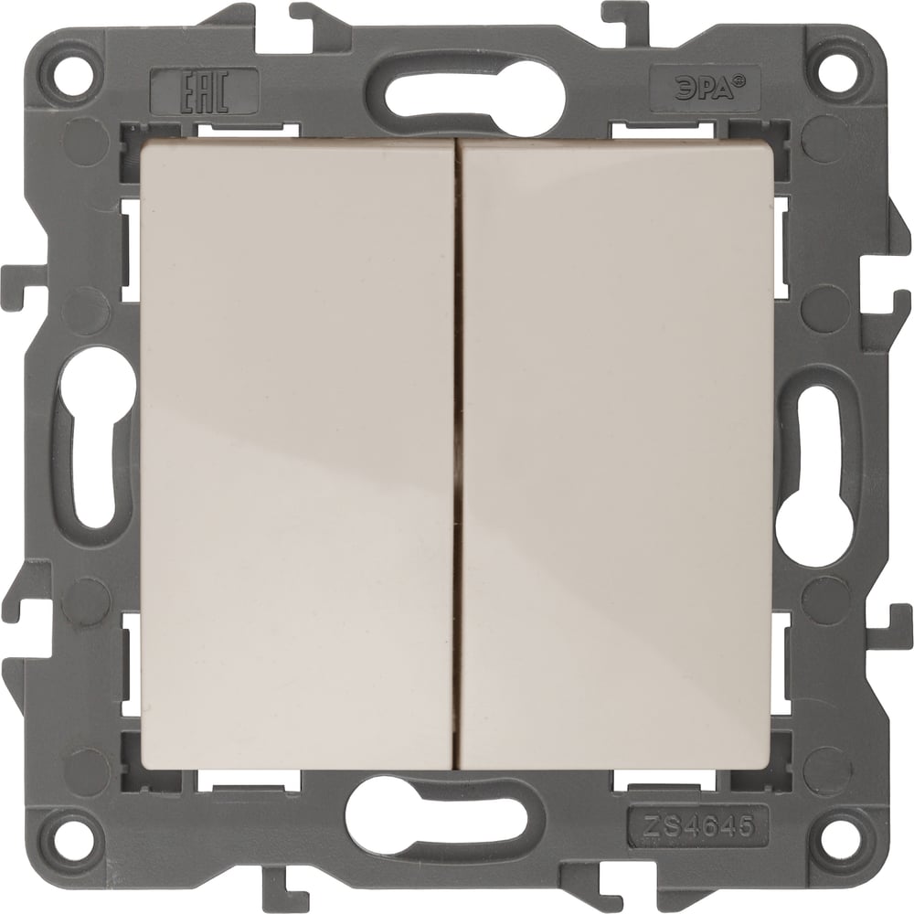 Изображение товара Переключатель ЭРА Elegance 14-1112-02 перекрстный двойной, 10АХ250В, слоновая кость Б0065326