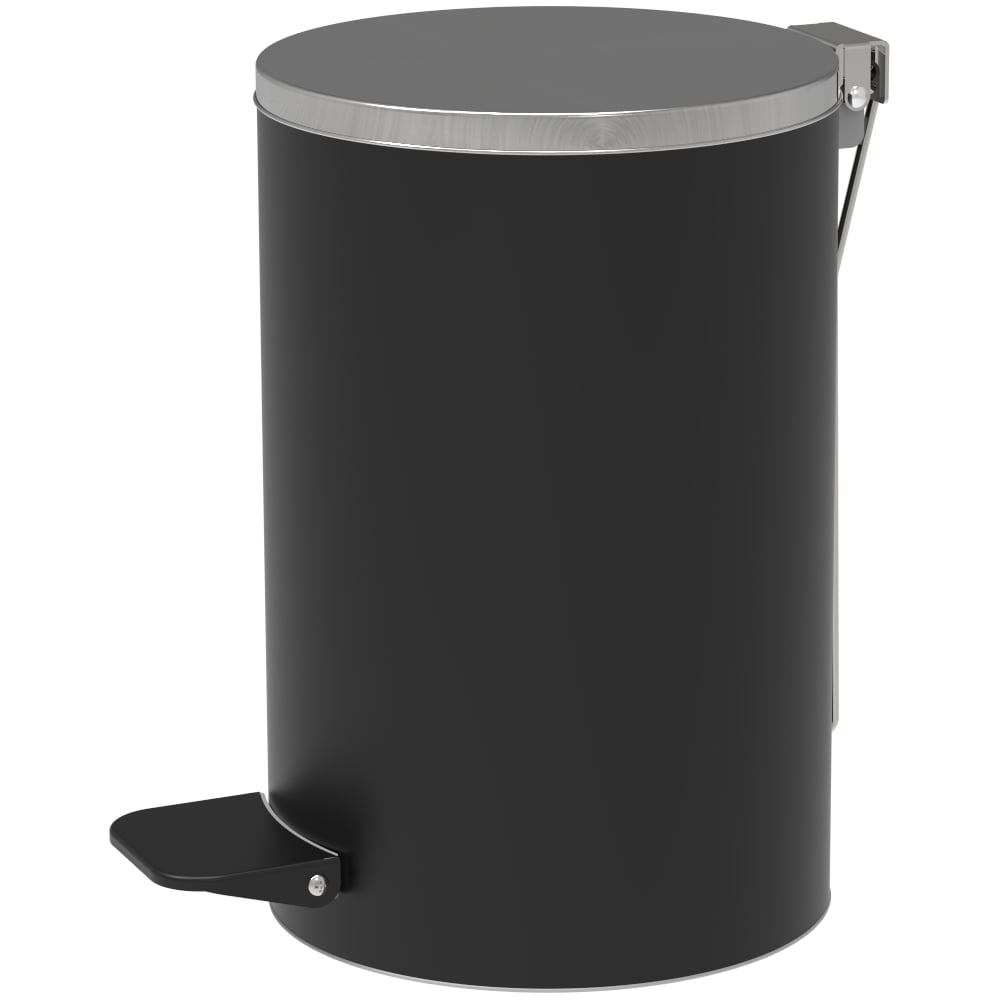 Изображение товара Педальная круглая урна Титан Мета 10 л черный/хром