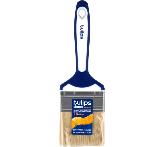 Изображение товара Кисть малярная Tulips decor 75х16мм, для ЛКМ на алкидной основе Tulips Tools NP21-070
