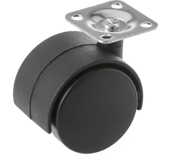 Изображение товара Мебельное колесо А5 TWP 50 черное, 50 мм 1000240