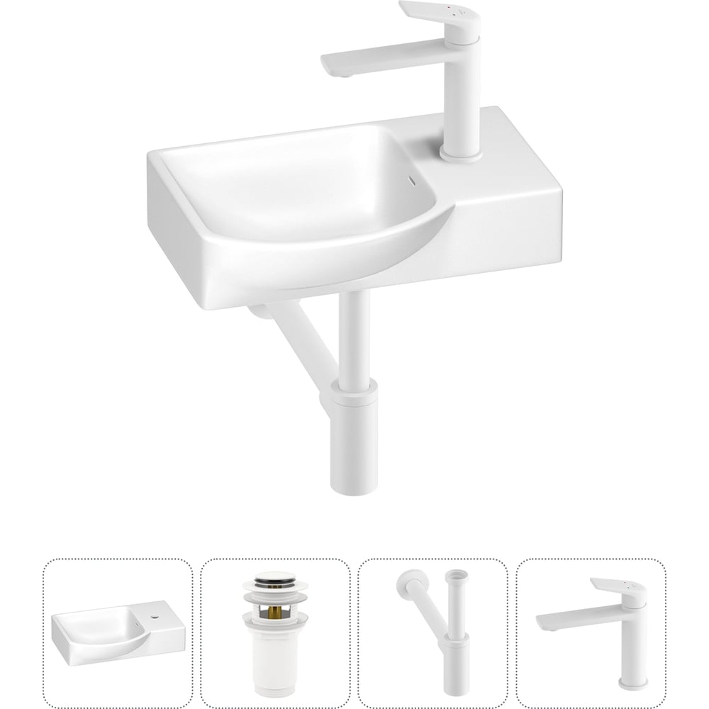 Изображение товара Маленькая раковина для ванной комнаты WC Area с сифоном и однорычажным смесителем