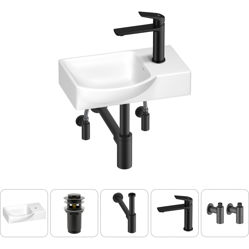 Изображение товара Маленькая раковина для ванной комнаты или туалета Wellsee WC Area 5 в 1