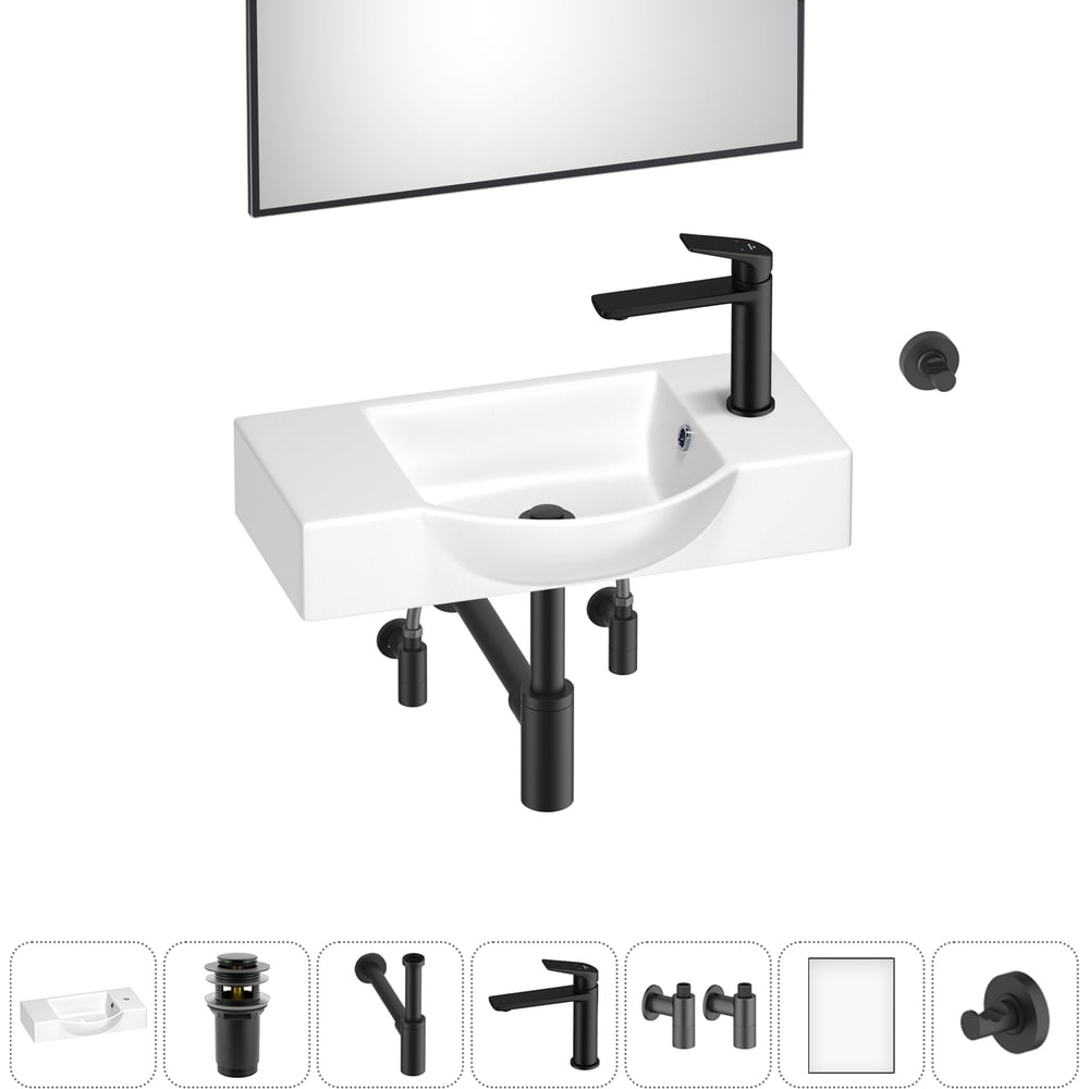 Изображение товара Маленькая раковина для ванной комнаты или туалета Wellsee WC Area 7 в 1