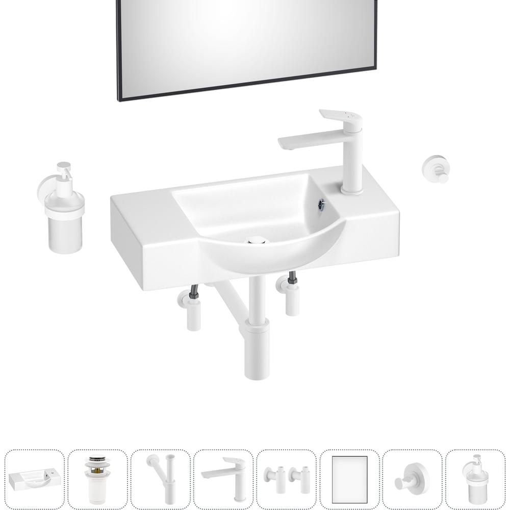 Изображение товара Маленькая раковина для ванной комнаты или туалета Wellsee WC Area 8 в 1