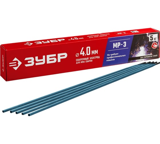Изображение товара Электроды сварочные ЗУБР МР-3, с рутиловым покрытием, 4х450 мм, 5 кг 40015-4.0