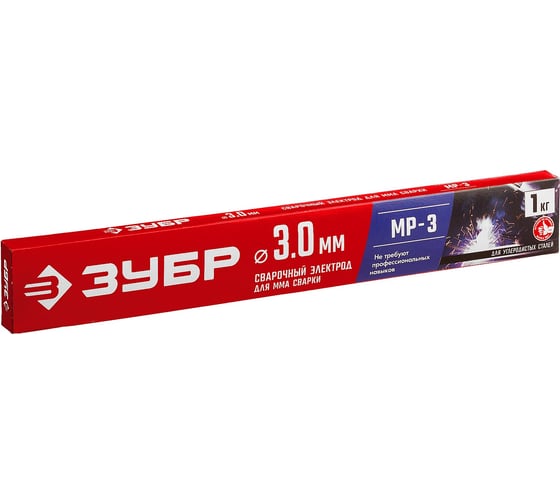 Изображение товара Электроды сварочные ЗУБР МР-3, с рутиловым покрытием, 3х350 мм, 1 кг 40011-3.0