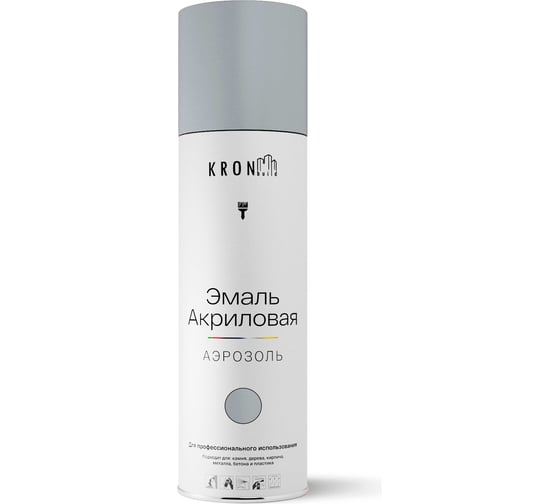 Изображение товара Эмаль акриловая Kronbuild RAL 7040 серое окно, глянец, 520 мл SP7040G