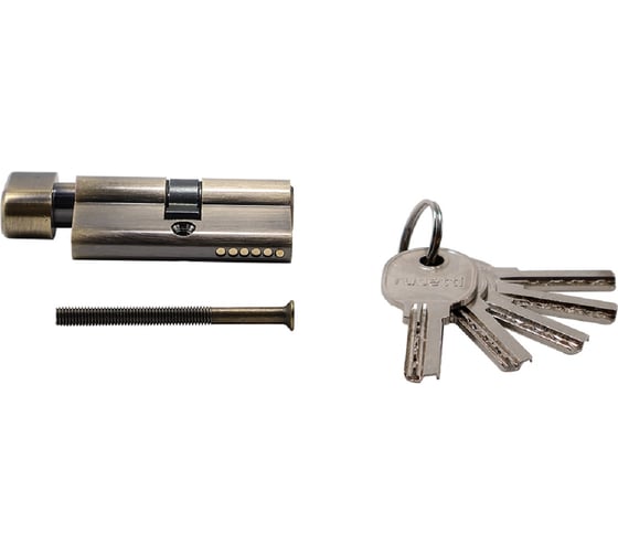 Изображение товара Ключевой цилиндр (личинка) RUCETTI HS R60CK AB высокой секретности, с заверткой (60 мм), цвет - античная бронза 9015148