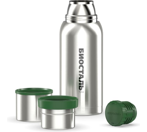 Изображение товара Термос Biostal Охота 1 литр, 2 чашки, стальной NBA-1000