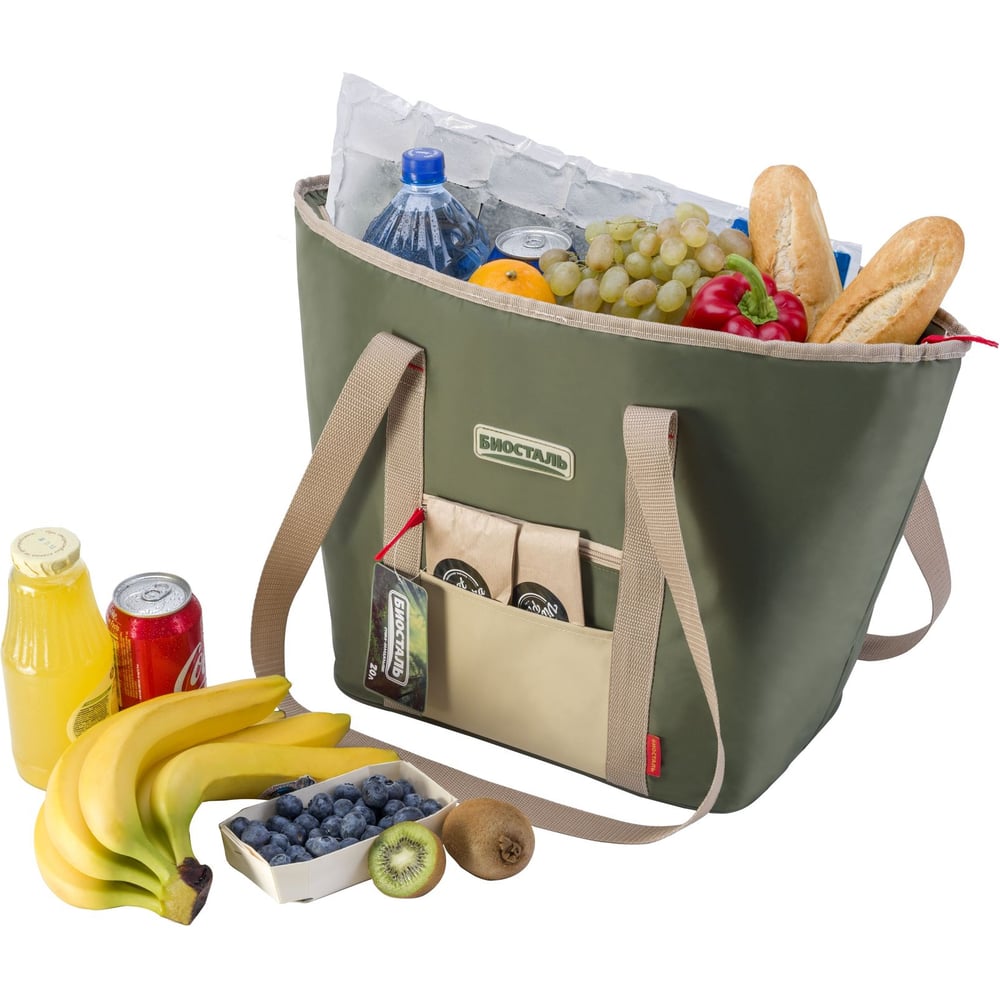 Изображение товара Термосумка Biostal Фэмили 30 л зеленая для хранения и транспортировки продуктов