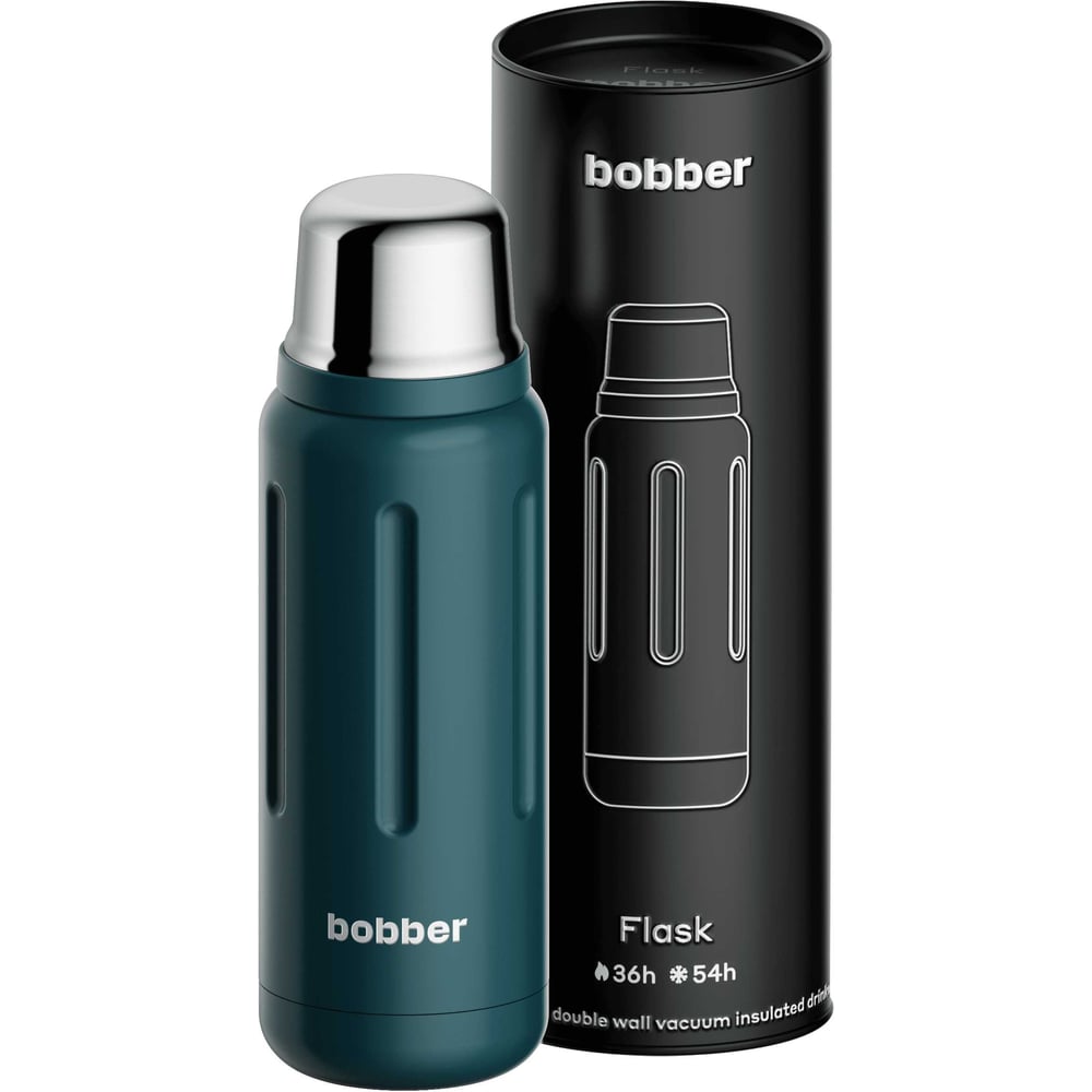 Изображение товара Термос для напитков вакуумный BOBBER 0.77 л Deep Teal сталь с крышкой-чашкой