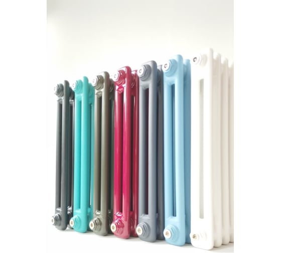 Изображение товара Трубчатый радиатор ТЕПЛОФОРТ обогрев 17 кв.м. Двухтрубный, габаритная высота секции 575 мм, 22 секции, боковое подключение 3/4”, цвет черный матт 200105