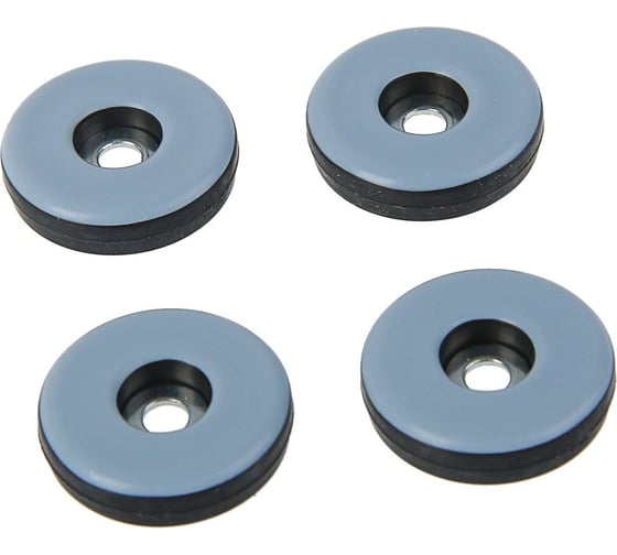 Изображение товара Мебельная накладка ТУНДРА круглая, D=30 мм, 4 шт., полимерная, цвет серый 3609884