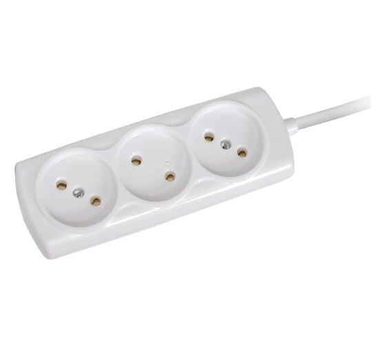 Изображение товара Удлинитель КОСМОС 6А 3 гнезда ШВВП 2х0,75 5м Р16-010 Россия YKsm5m-3g 6A E