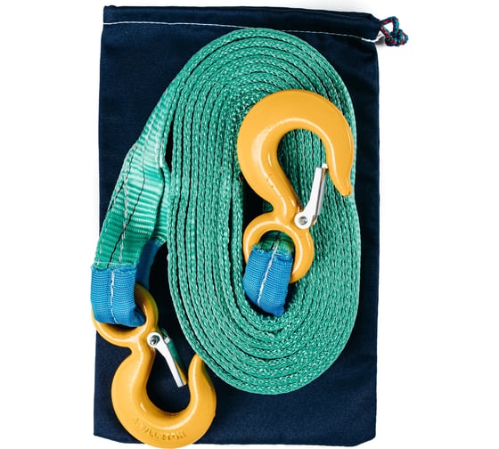 Изображение товара Буксировочный трос текстильный КанТраст 12 т 12 м крюк-крюк, в сумке tbt1212000kkS