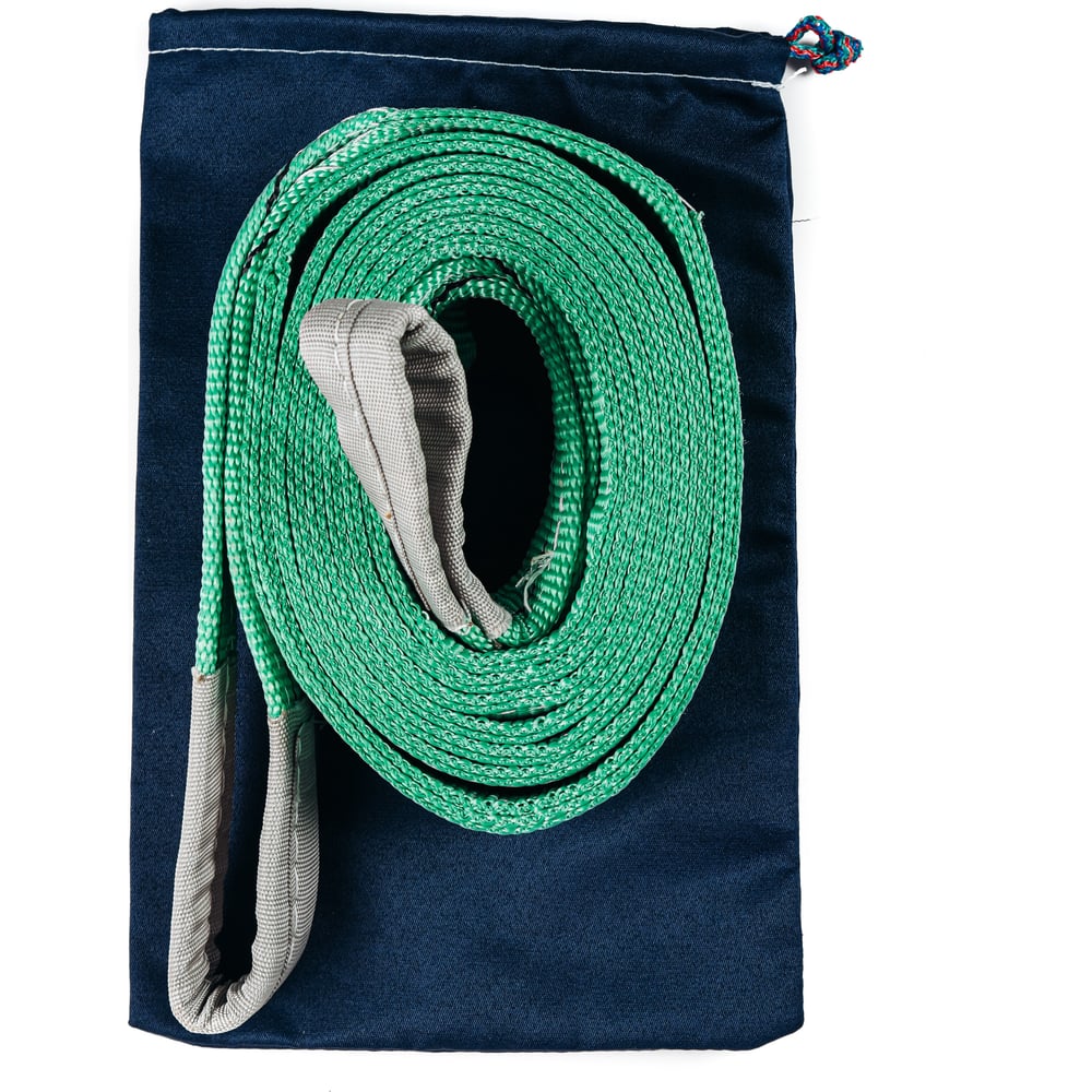 Изображение товара Буксировочный текстильный трос КанТраст 12 т 10 м с петлями в сумке
