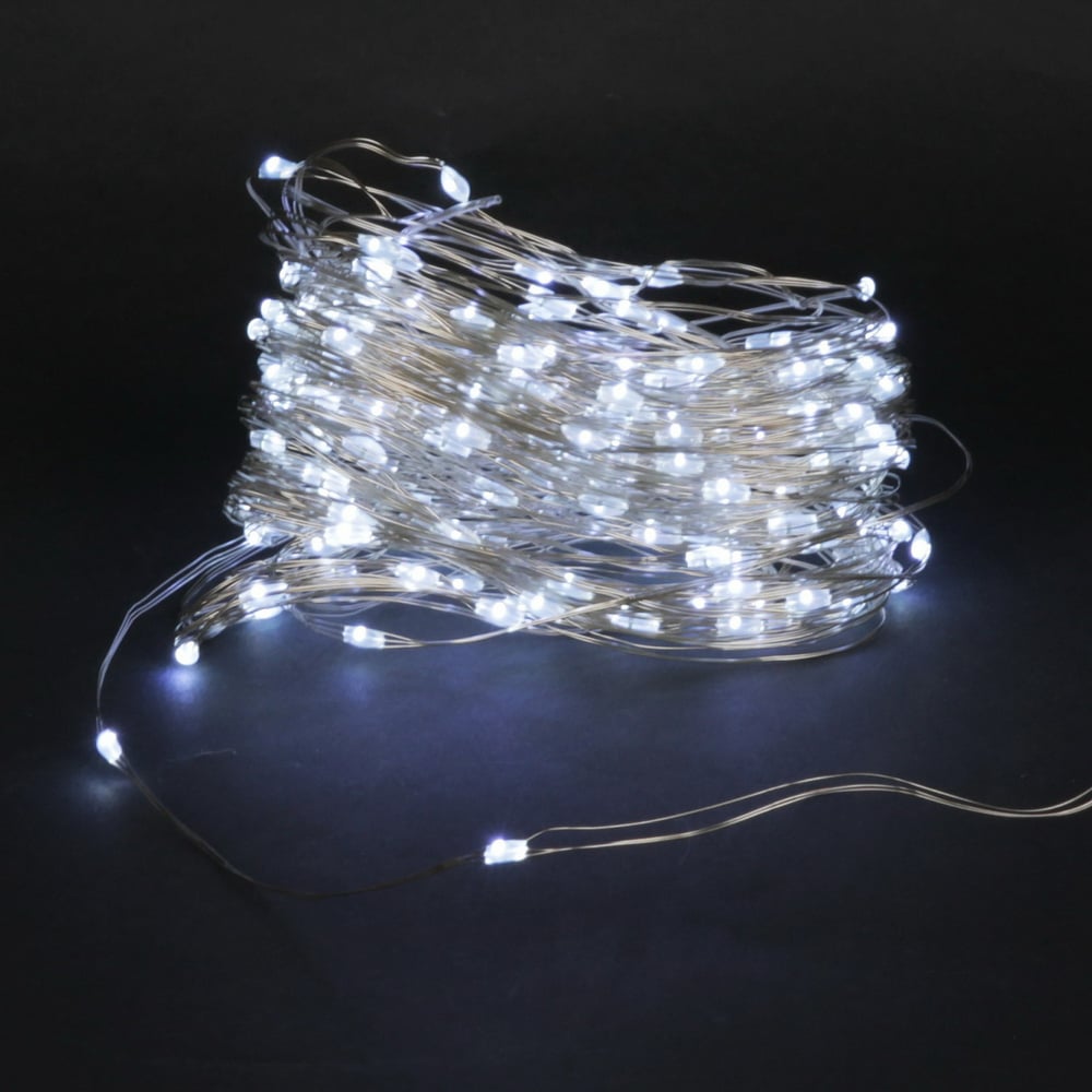 Изображение товара Светодиодная гирлянда Sneha A-961 WT 20м белый свет и серебристый шнур без управления