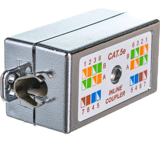 Изображение товара Проходной адаптер Hyperline, CA-IDC-C5e-SH-F-WH, coupler, Dual IDC, категория 5e, 4 пары 23534