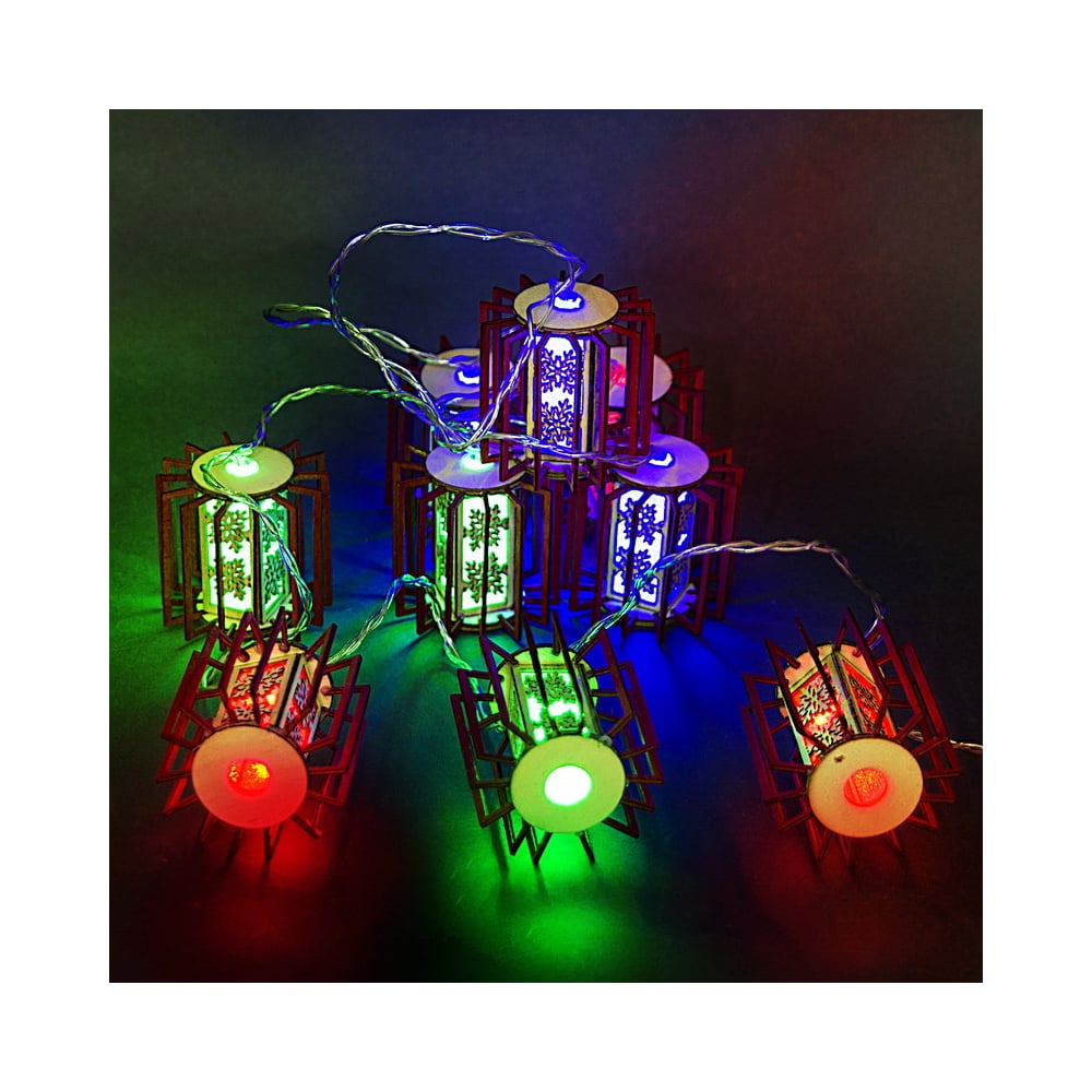 Изображение товара Светодиодная гирлянда Sneha A-451 2м 10LED красный зеленый синий