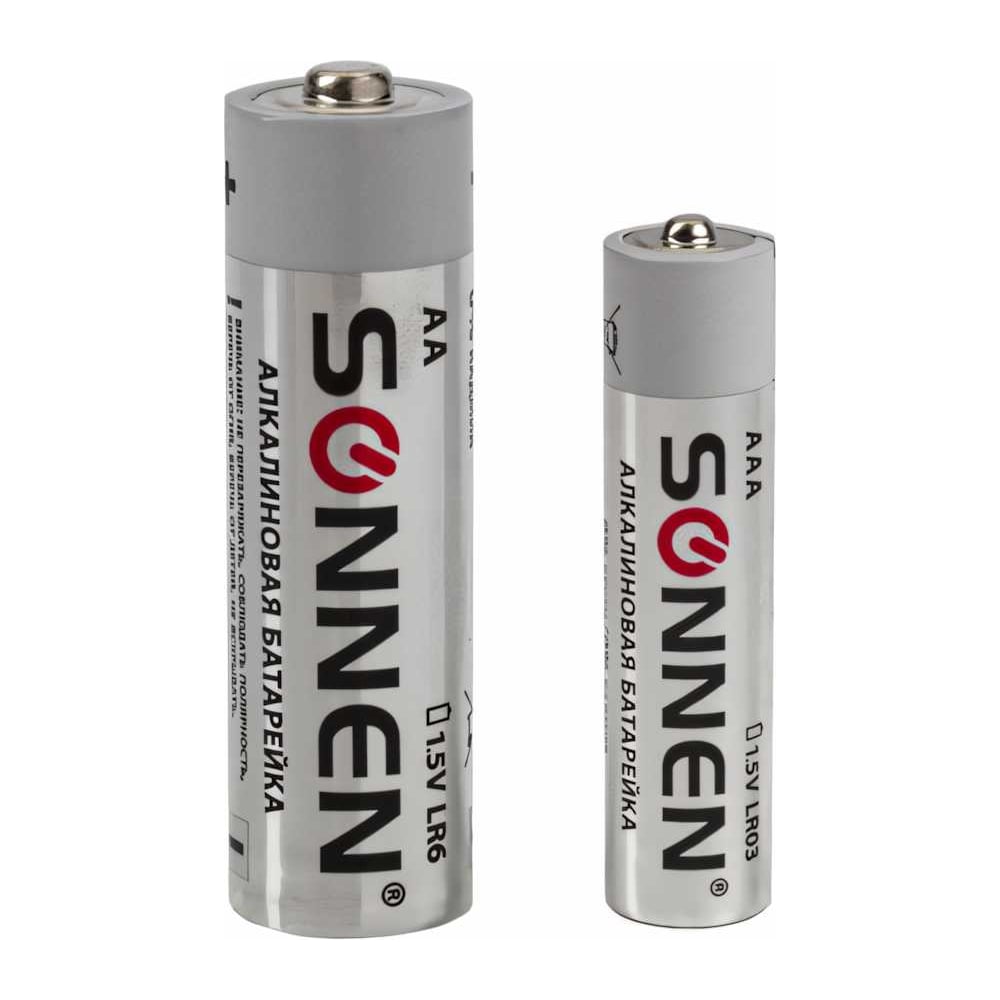 Изображение товара Комплект батареек SONNEN AA и AAA 30 шт щелочные LR6 LR03 для дома и бытовой техники