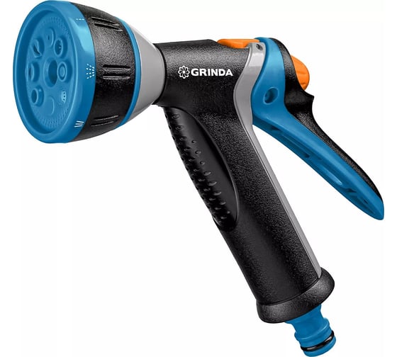 Изображение товара Металлический поливочный пистолет GRINDA PROLine BM-8 8 режимов, курок сзади, TPR покрытие 8-427339_z02