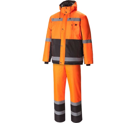Изображение товара Костюм рабочий зимний мужской СОЮЗСПЕЦОДЕЖДА Магистраль с СВП, Оксфорд, оранжевый/черный, 60-62/170-176 2000873819691