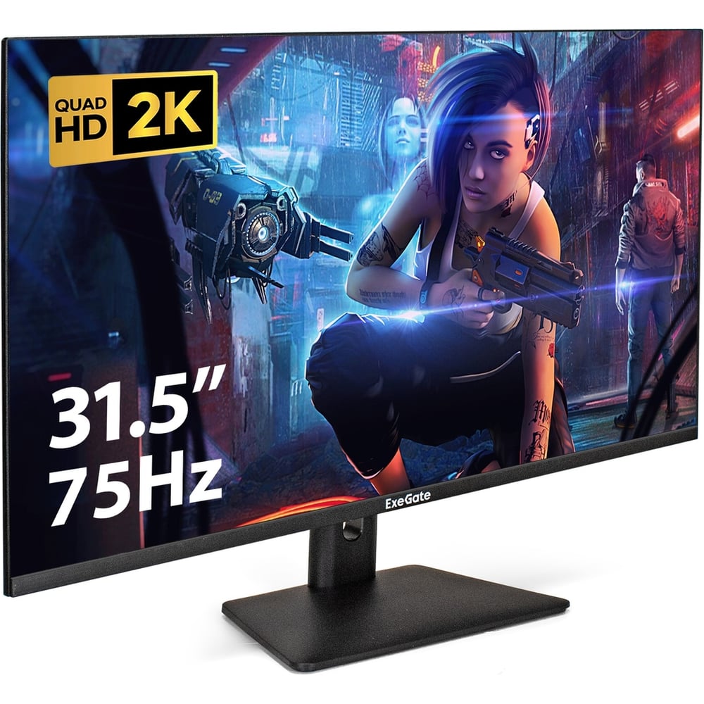 Изображение товара Экран безрамочный монитор ExeGate 32 WQHD IPS 75Гц HDMI DisplayPort