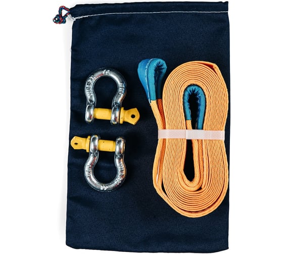Изображение товара Динамический буксировочный трос КанТраст (рывковый) 7 т 8 м скоба-скоба в сумке tb708000shS