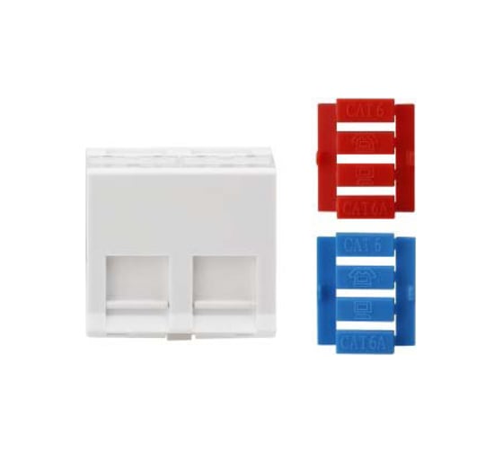 Изображение товара Угловая вставка Hyperline, SIP3A-2K-M45-45, 45x45 аналог Mosaic для 2х модулей Кeystone Jack 426180