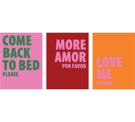 Изображение товара Набор постеров настенных Вещицы Любовь, 3 шт., красный, розовый, оранжевый, Д300 В400 Sof-03