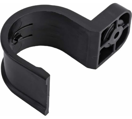 Изображение товара Пластиковая односторонняя крепеж-скоба для прямого монтажа Промрукав атмосферостойкая черная, в п/э, д 32, 25 шт PR13.0375