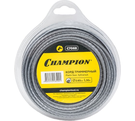 Изображение товара Корд триммерный Platin Saw (2.65 мм; 30 м; зубчатый) CHAMPION C7068