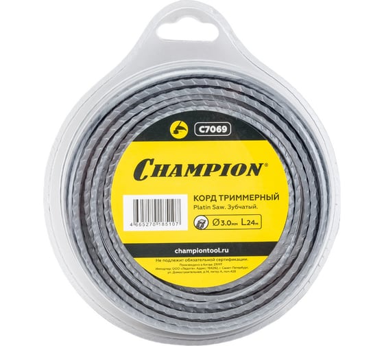 Изображение товара Корд триммерный Platin Saw (3.0 мм; 24 м; зубчатый) CHAMPION C7069