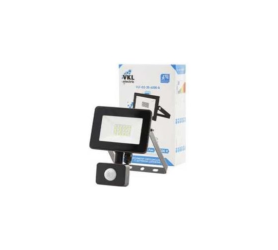 Изображение товара Прожектор с датчиком движения VKL electric 20W VLF8 6500К 2400Лм 220V IP65 ручная регулировка черный 1208276