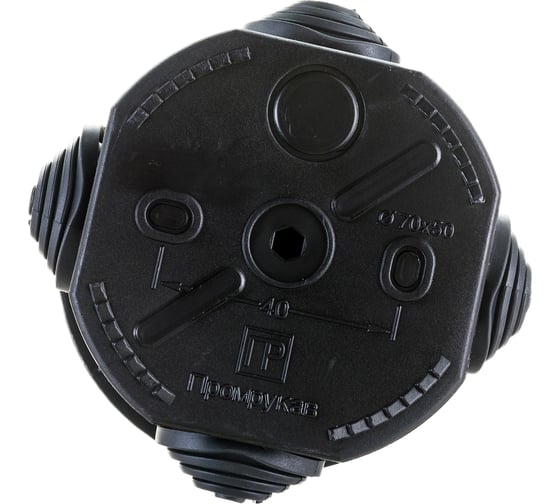 Изображение товара Распределительная коробка Промрукав для о/п безгалогенная HF черная 70х50 1 шт 40-0110-9005