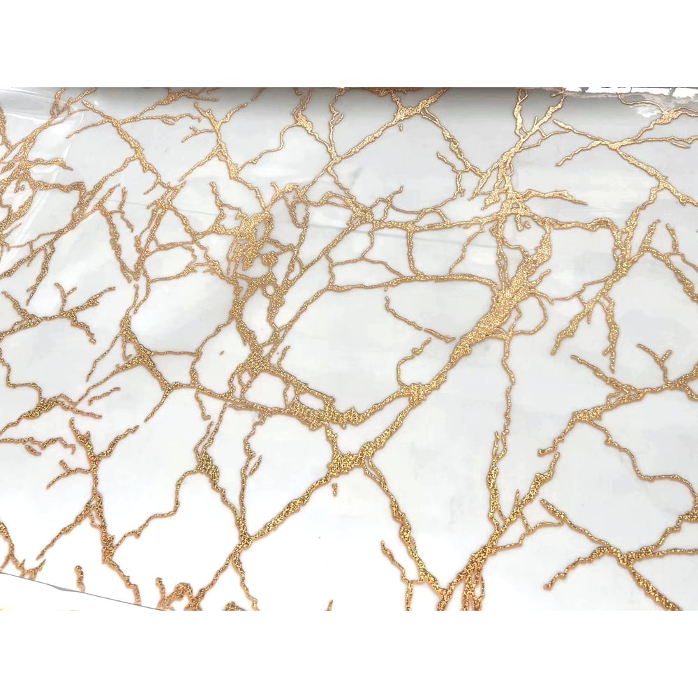 Изображение товара Силиконовое покрытие Dekorelle 201-GW 1.0x20 м белое с золотом декоративное для интерьера