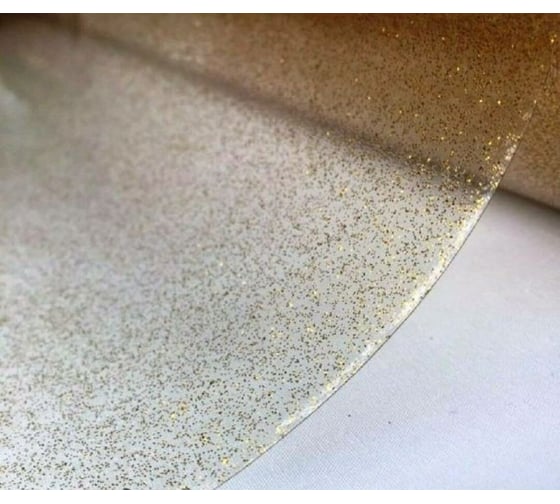 Изображение товара Силиконовое покрытие Dekorelle 199-G, размер 0,8x20 м, блестки золото/прозрачный фон 199G_80