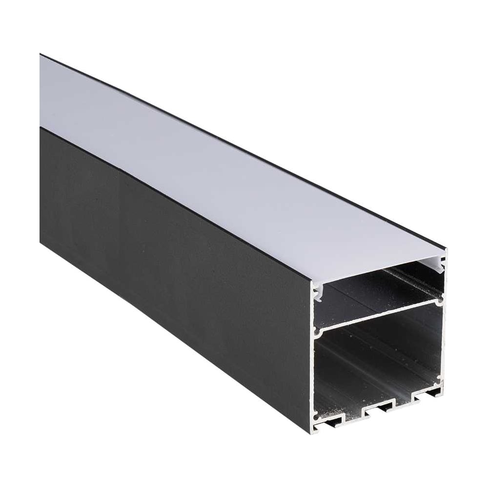 Изображение товара Профиль Jazzway PAL 5050-BLACK черный (комплект) накладной 2м анодированный с подвесом 5058897