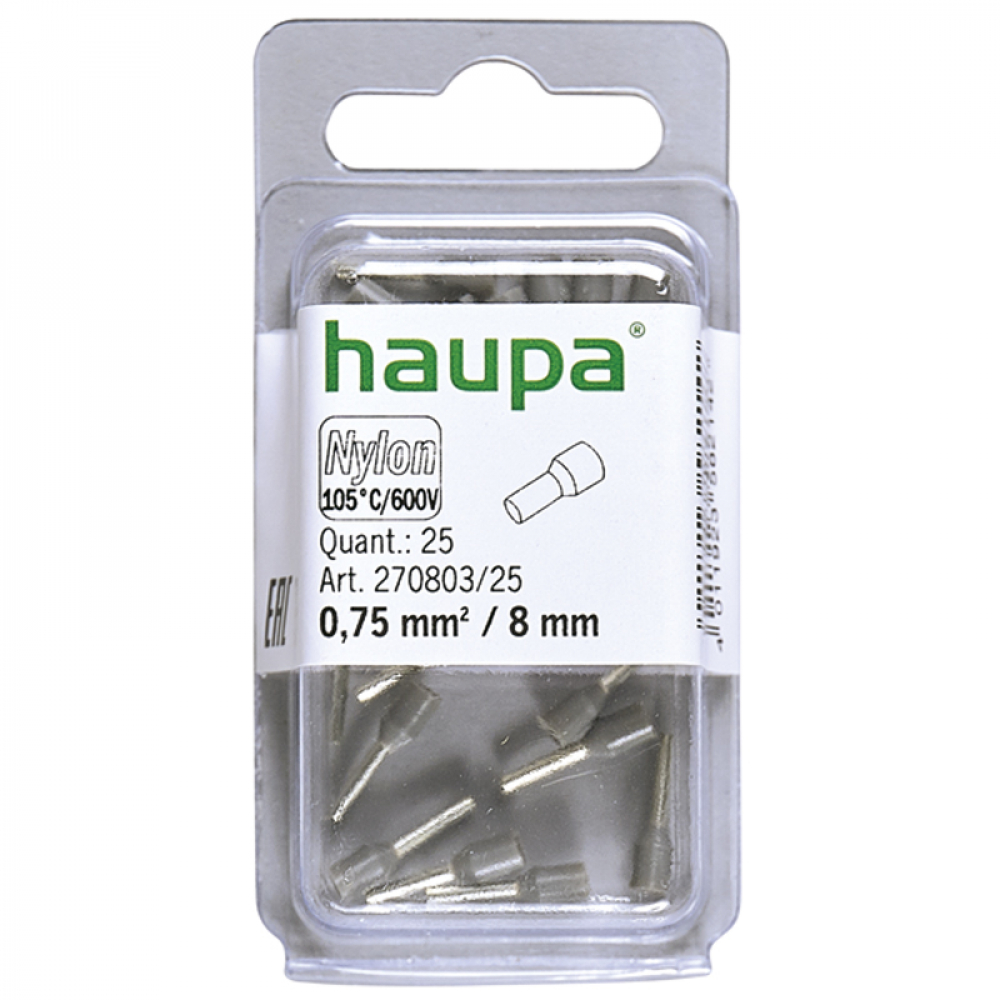 Изолированная конечная гильза HAUPA конечная гильза для двух проводов haupa