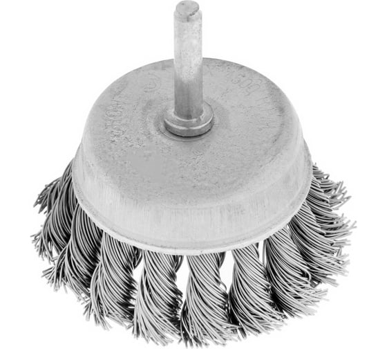 Изображение товара Щетка чашка металлическая со шпилькой (65 мм; крученая проволока) для дрели ТУНДРА 1032354
