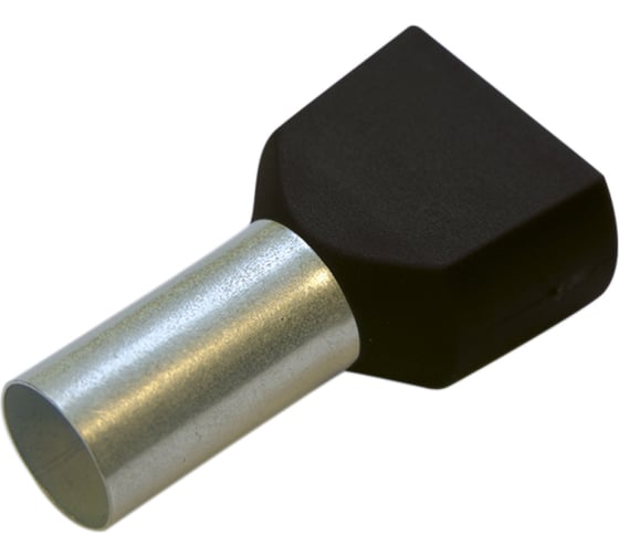 Изображение товара Конечная гильза HAUPA для двух проводов, 1,5/8 цвет черный упаковка 100 шт. 270788